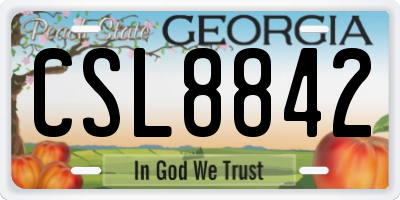 GA license plate CSL8842