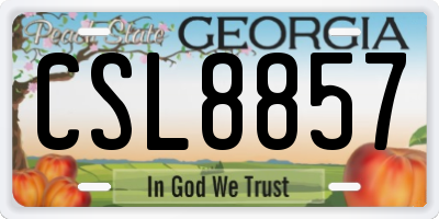 GA license plate CSL8857