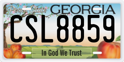 GA license plate CSL8859