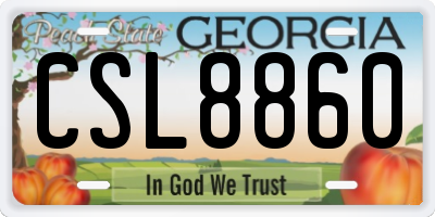 GA license plate CSL8860