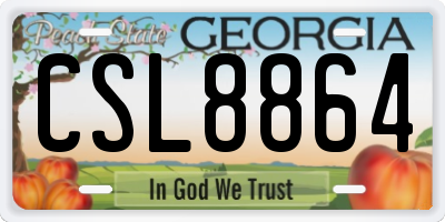 GA license plate CSL8864