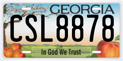 GA license plate CSL8878