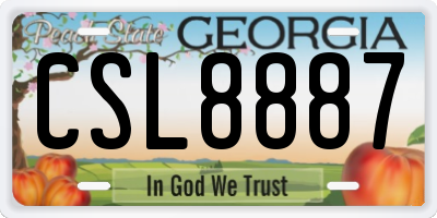GA license plate CSL8887