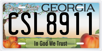 GA license plate CSL8911