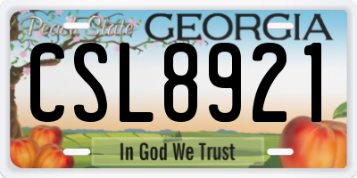 GA license plate CSL8921
