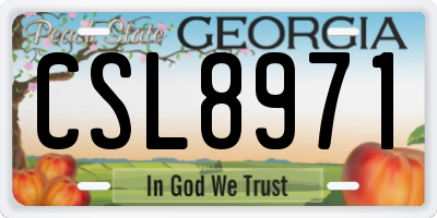 GA license plate CSL8971