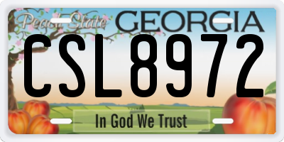 GA license plate CSL8972