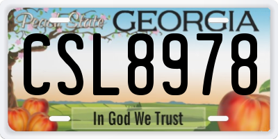 GA license plate CSL8978