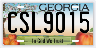 GA license plate CSL9015