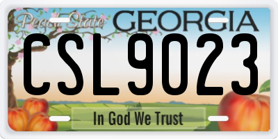GA license plate CSL9023