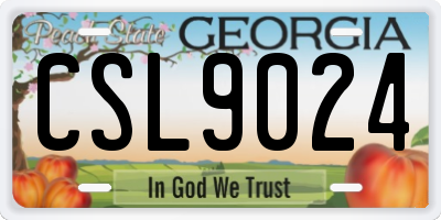 GA license plate CSL9024