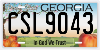 GA license plate CSL9043