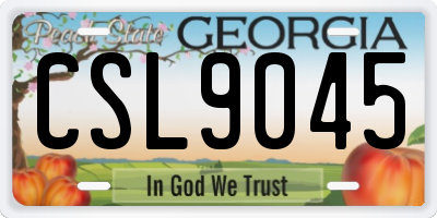 GA license plate CSL9045