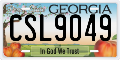 GA license plate CSL9049