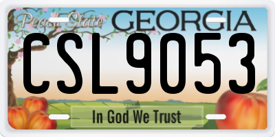 GA license plate CSL9053
