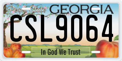 GA license plate CSL9064