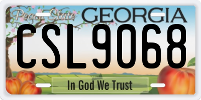 GA license plate CSL9068