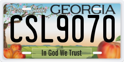 GA license plate CSL9070