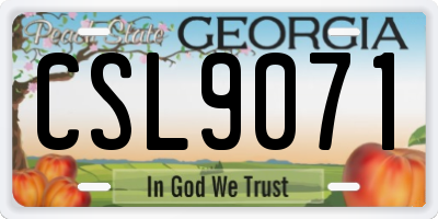 GA license plate CSL9071
