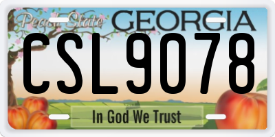 GA license plate CSL9078
