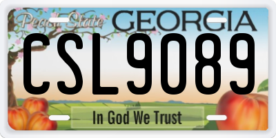 GA license plate CSL9089
