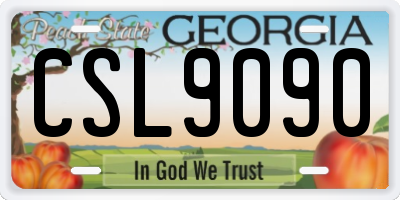 GA license plate CSL9090