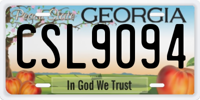 GA license plate CSL9094