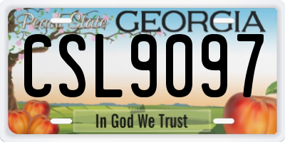 GA license plate CSL9097