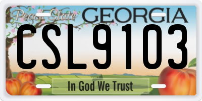 GA license plate CSL9103