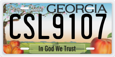 GA license plate CSL9107