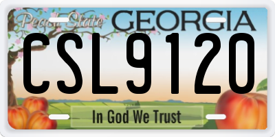 GA license plate CSL9120