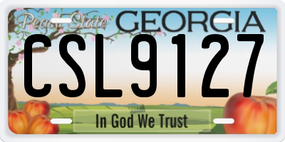GA license plate CSL9127