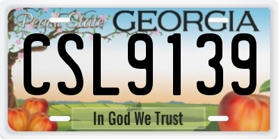 GA license plate CSL9139