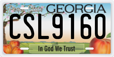 GA license plate CSL9160