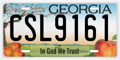 GA license plate CSL9161
