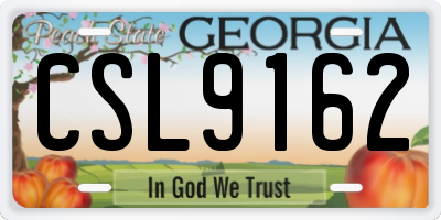 GA license plate CSL9162