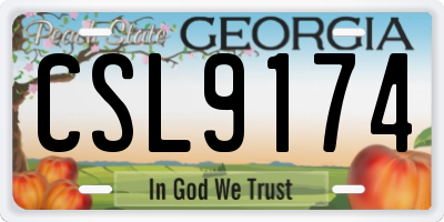 GA license plate CSL9174