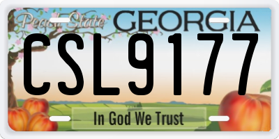 GA license plate CSL9177