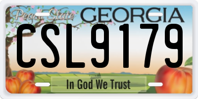 GA license plate CSL9179