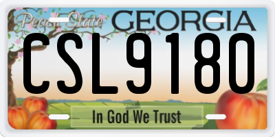 GA license plate CSL9180