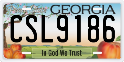 GA license plate CSL9186