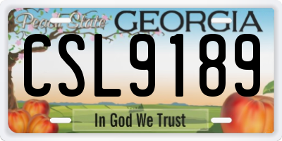 GA license plate CSL9189