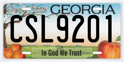 GA license plate CSL9201