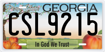 GA license plate CSL9215