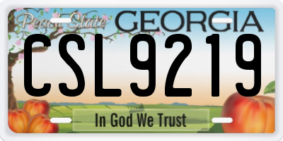 GA license plate CSL9219