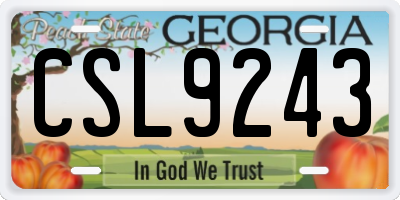 GA license plate CSL9243