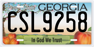 GA license plate CSL9258