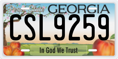 GA license plate CSL9259