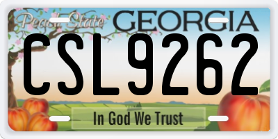 GA license plate CSL9262