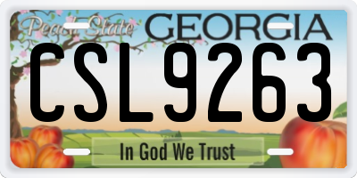 GA license plate CSL9263